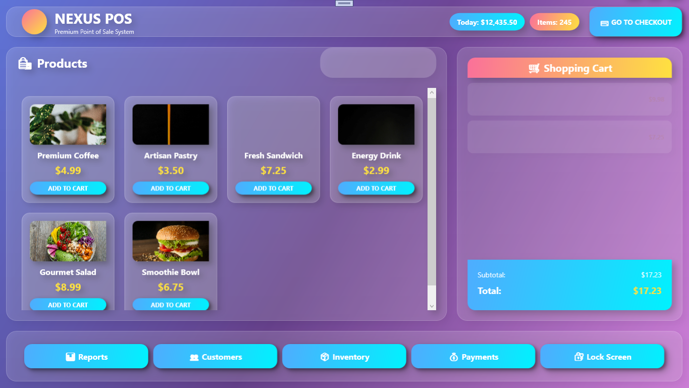 Point of Sale System Screenshot 1