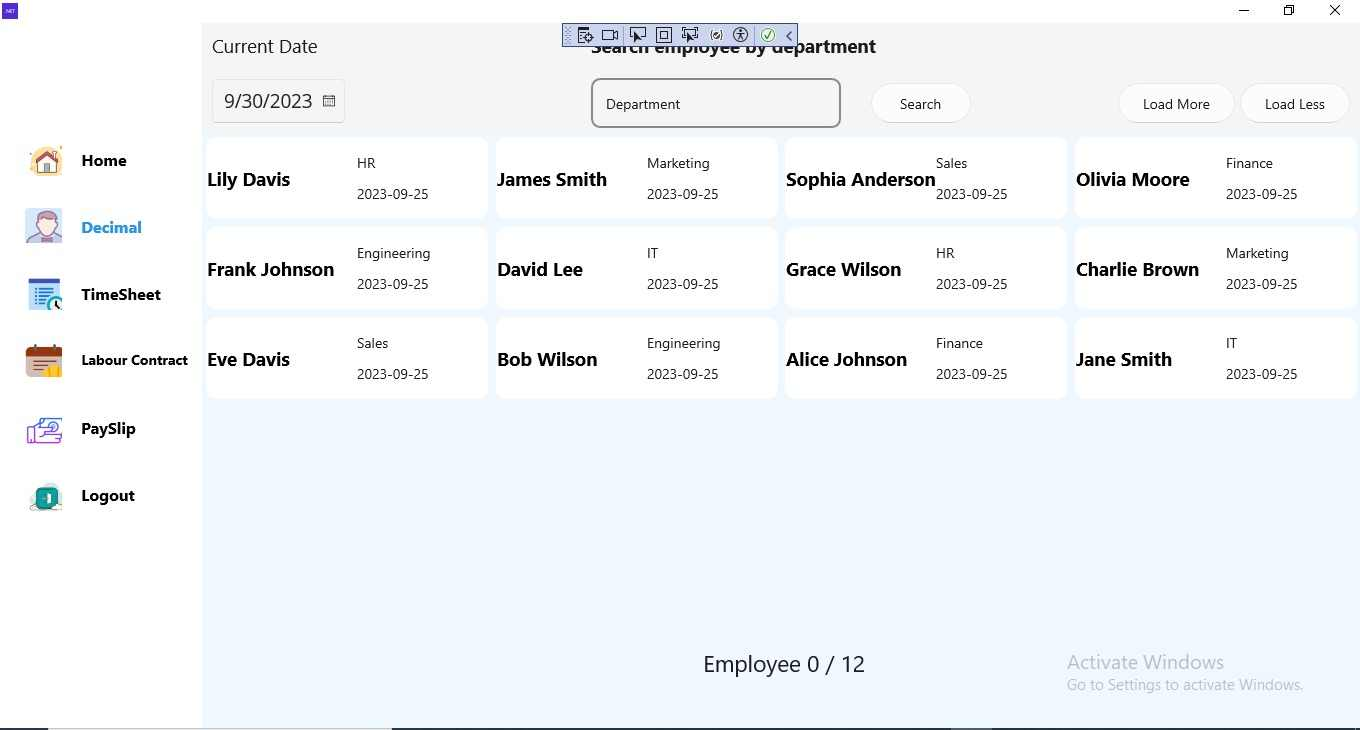 Digital Work Contract & Time Tracking Application Screenshot 2