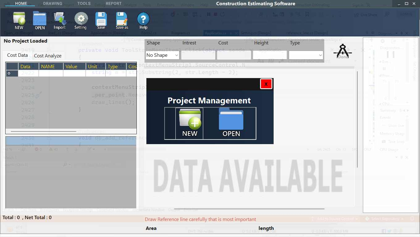 Smart Cost Estimating System Screenshot 1